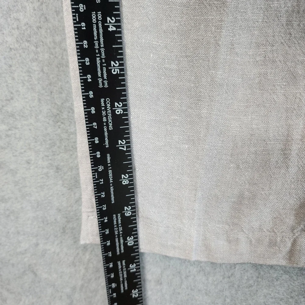 Saks Fifth Avenue Linen Blend Pants Mens 32x32 Gray Straight Leg Dress Slacks